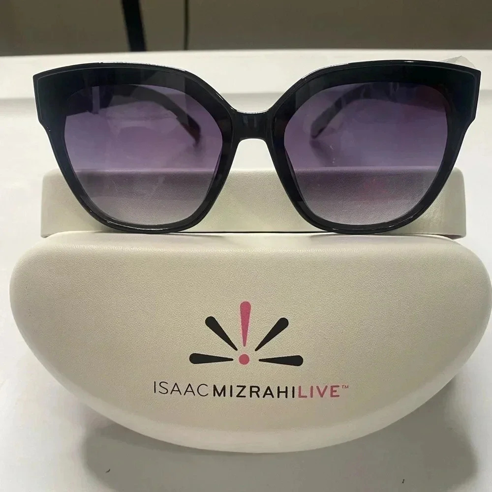 IZAAC MIZRAHI NWT BLACK SUNGLASSES
